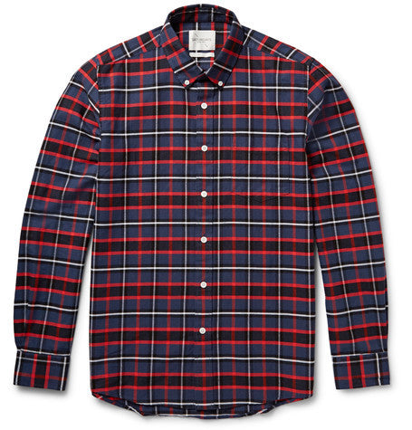 crosby slim fit checked cotton oxford shirt