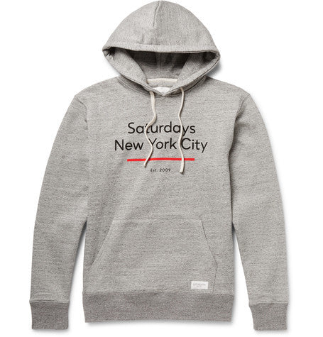 ditch standard underline printed loopback cotton jersey hoodie