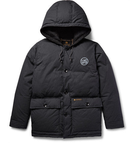 canvas hooded down jacket