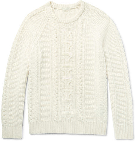cable knit merino wool sweater