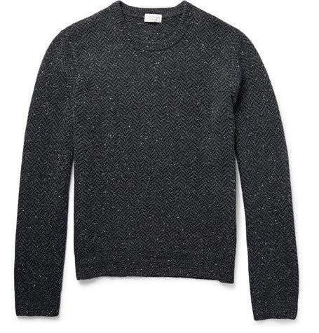 herringbone donegal wool sweater