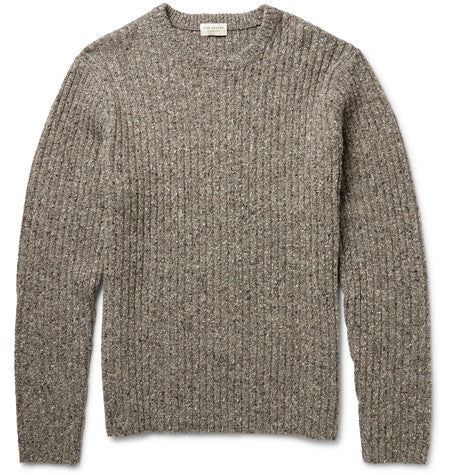 ribbed donegal wool blend sweater