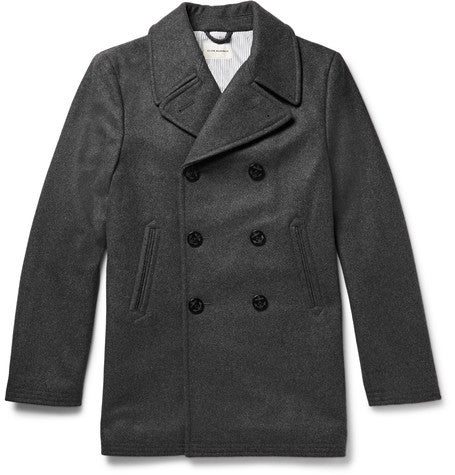 double breasted wool blend peacoat