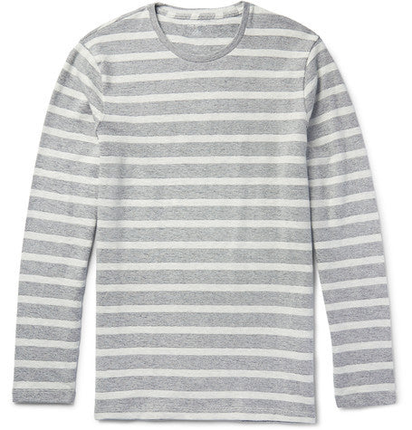 striped woven cotton sweatshirt