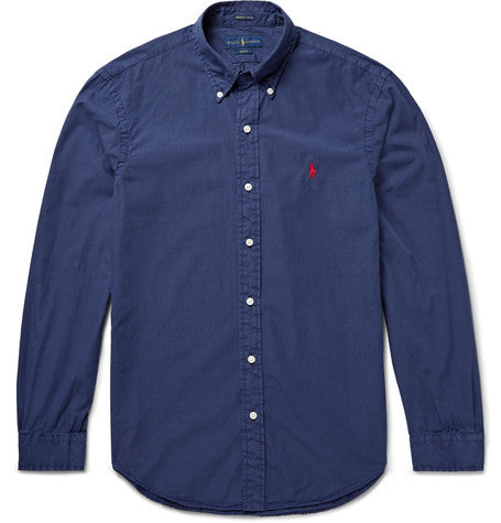 slim fit cotton and silk blend shirt