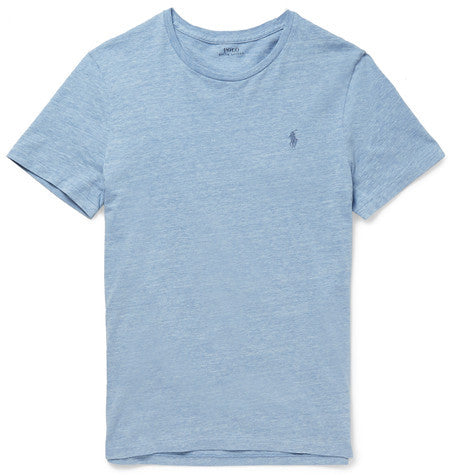 slim fit heathered cotton jersey t shirt