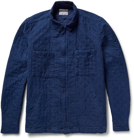 quilted cotton twill shirt jacket
