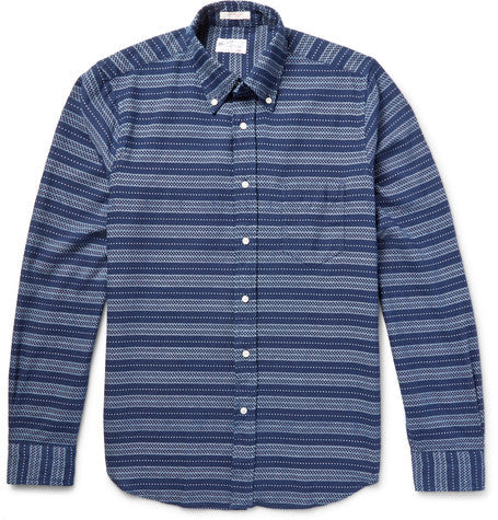 slim fit printed cotton oxford shirt