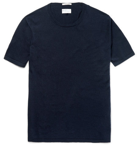 knitted cotton  silk and wool blend t shirt