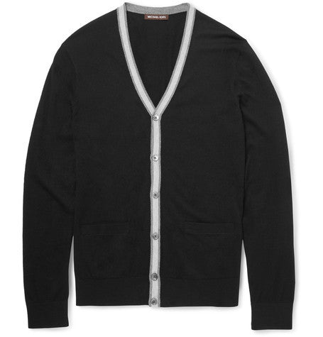 contrast trimmed knitted cardigan