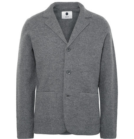grey wallace slim fit boiled wool blazer