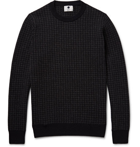 conrad houndstooth wool blend sweater