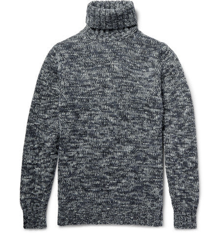 cooper melange chunky knit wool rollneck sweater