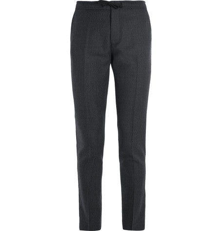 copenhagen slim fit drawstring flannel trousers