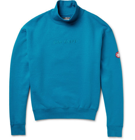 funnel neck printed loopback cotton jersey sweatshirt