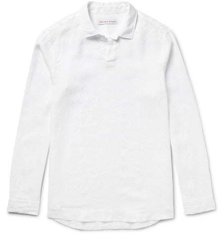 ridley open collar linen shirt