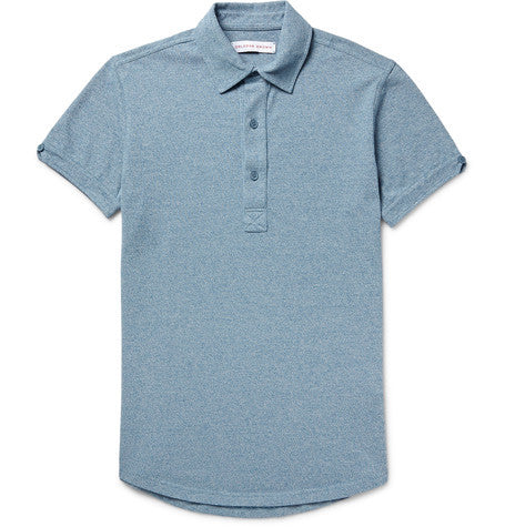 sebastian slim fit melange cotton pique polo shirt
