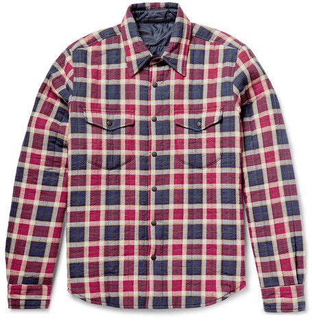 reversible thermore reg  padded flannel and shell shirt jacket