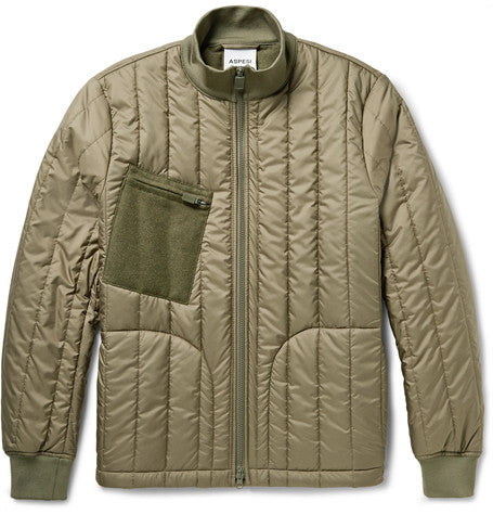 felt panelled padded shell jacket