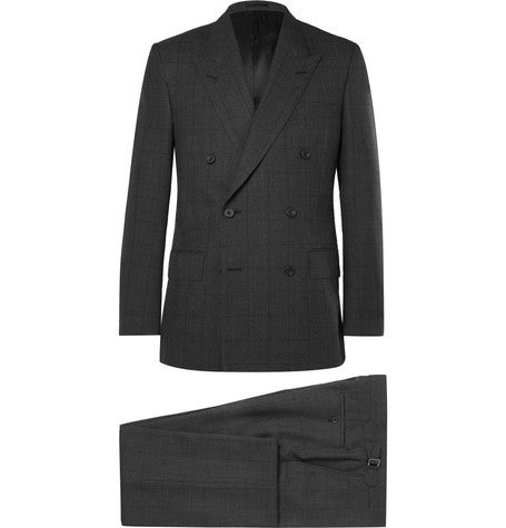 charcoal slim fit windowpane checked wool suit