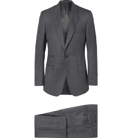 grey slim fit puppytooth checked wool suit