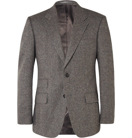 grey slim fit herringbone wool blazer