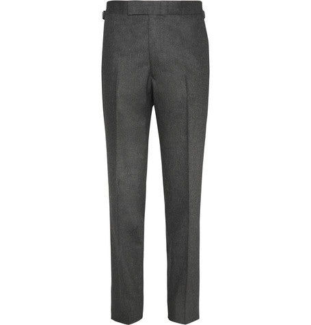 charcoal wool flannel trousers