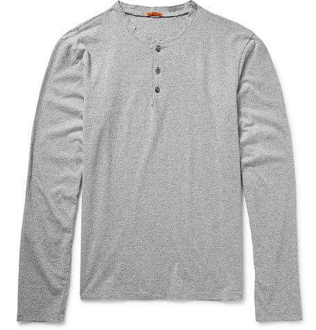 striped cotton jersey henley t shirt