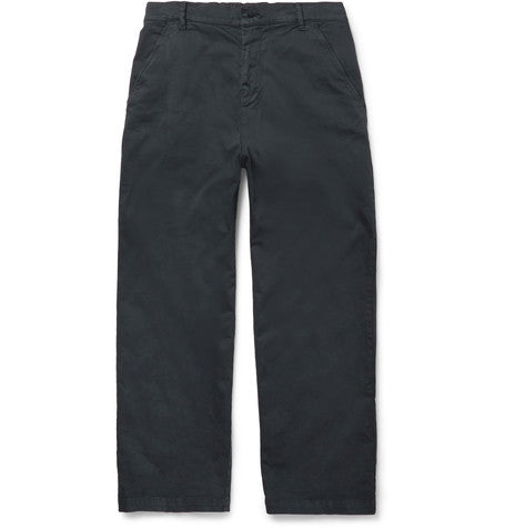 wide leg brushed cotton trousers