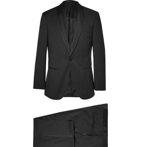 black t heward slim fit super 160s wool three piece tuxedo