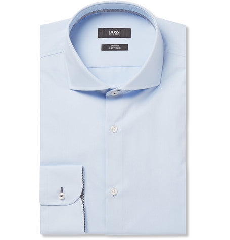 light blue jerry slim fit cotton shirt