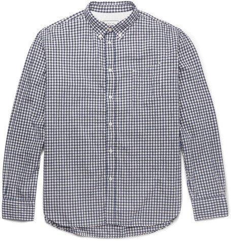 gingham slub cotton shirt