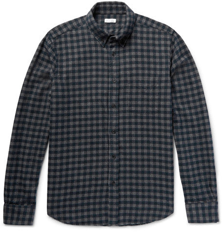 collegiate slim fit gingham cotton flannel shirt