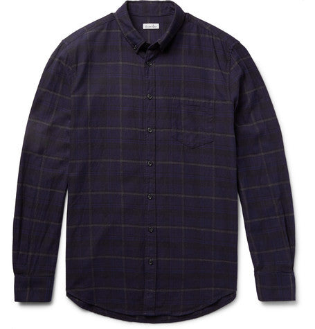 masters slim fit plaid cotton flannel shirt
