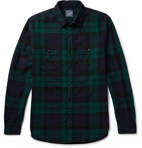 black watch checked cotton flannel shirt