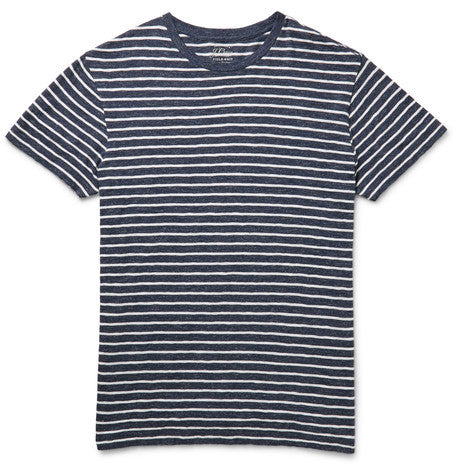 field knit striped cotton jaspe t shirt