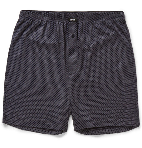 printed modal and cotton blend pyjama shorts