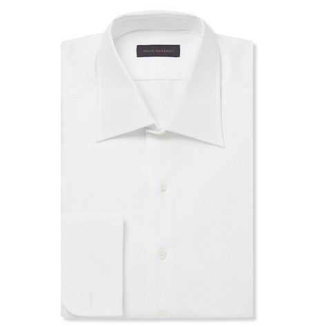 white bib front cotton poplin tuxedo shirt
