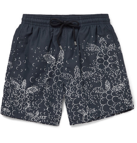 moorea printed mid length swim shorts