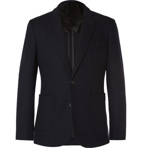 navy slim fit brushed cashmere blazer