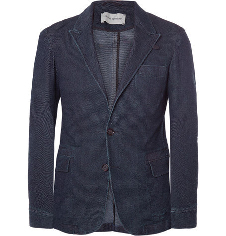 slim fit stretch cotton blazer