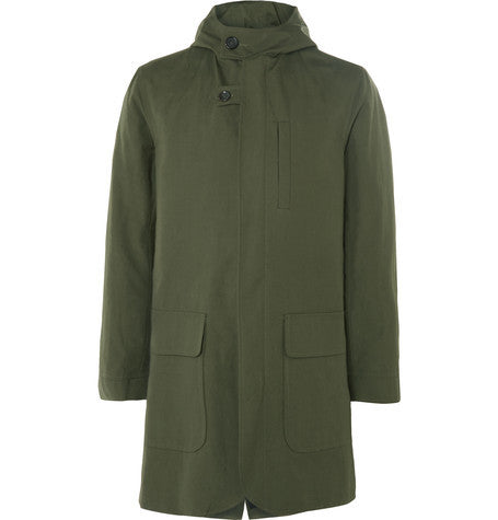 sleaford slim fit cotton canvas hooded parka