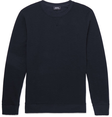 waffled cotton sweatshirt