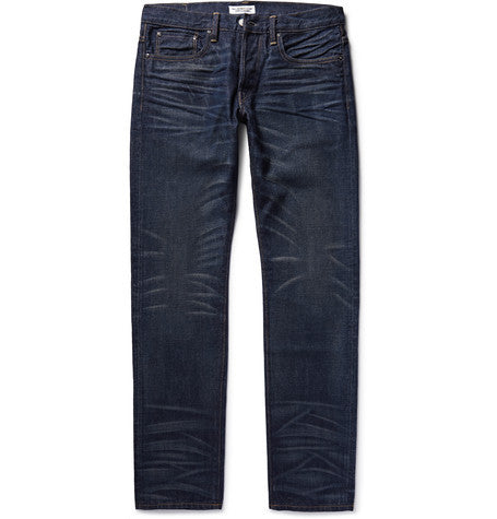 slim fit japanese washed denim jeans