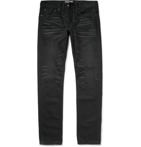 slim fit washed japanese selvedge denim jeans