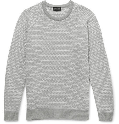 fetlar jacquard knit sea island cotton sweater