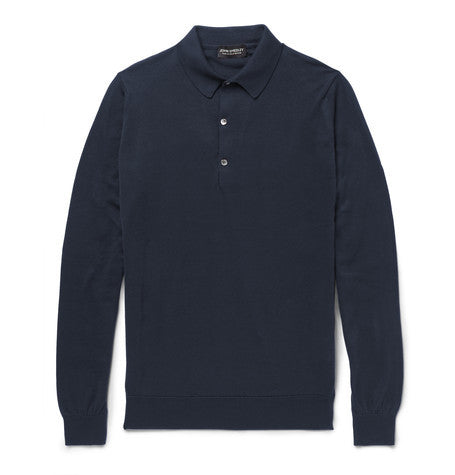 bramwell fine knit cotton polo shirt