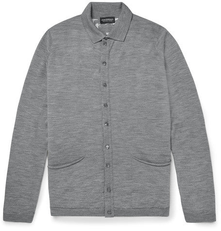 latch fine knit merino wool cardigan