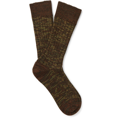 marled merino wool blend socks