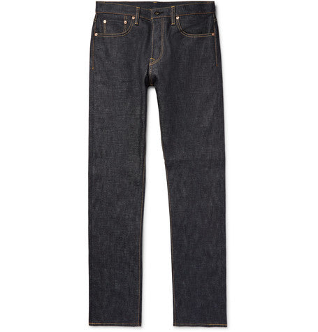 slim fit raw selvedge denim jeans